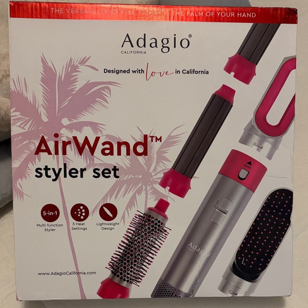 Adagio AirWand Styler Set - Pink and Black